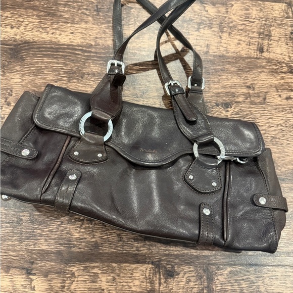 Brown Leather Messenger Bag with Distressed Finish and Detachable Strap - Picture 1 of 7